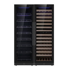 Load image into Gallery viewer, Kings Bottle Upright Wine &amp; Beverage cooler Combo With Low-E Glass KBU425BW3-FG