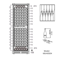 Load image into Gallery viewer, Kings Bottle Upright Wine &amp; Beverage cooler Combo With Low-E Glass KBU425BW3-FG